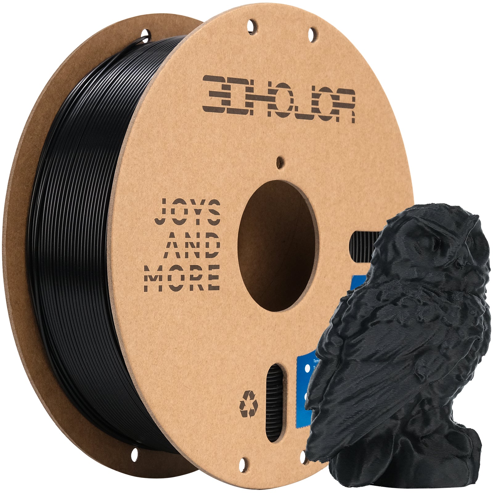 3DHoJor PLA High Speed Printer Filament 1.75mm 1kg Cardboard Spool (2.2lbs) Rapid PLA to 5X Faster Printing Filament PLA Dimensional Accuracy +/- 0.02 mm Fits for Most FDM 3D Printer -Black