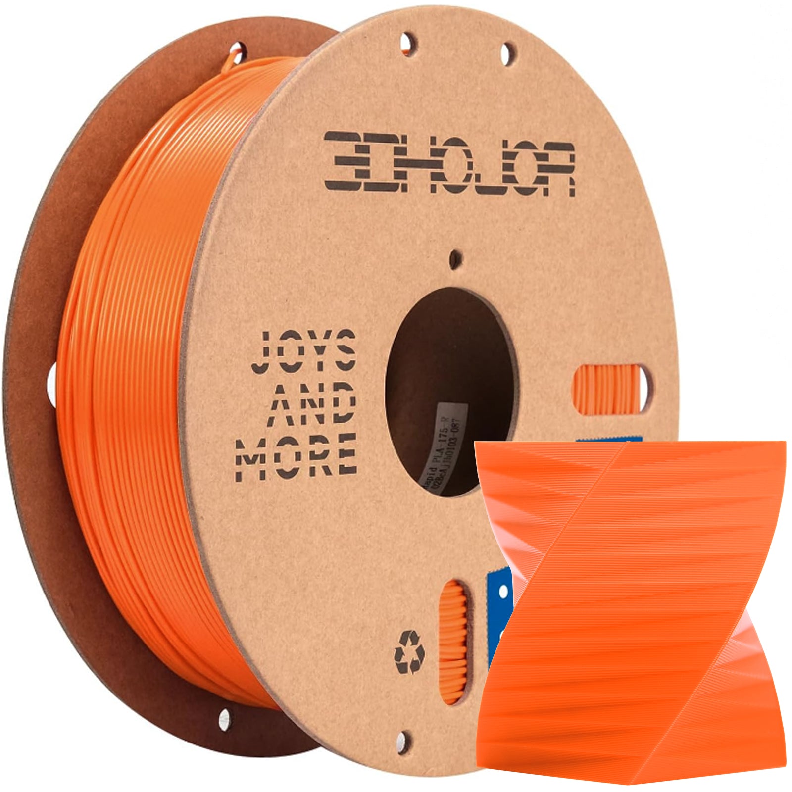 3DHoJor PLA High Speed Printer Filament 1.75mm 1kg Cardboard Spool (2.2lbs) Rapid PLA to 5X Faster Printing Filament PLA Dimensional Accuracy +/- 0.02 mm Fits for Most FDM 3D Printer -Orange