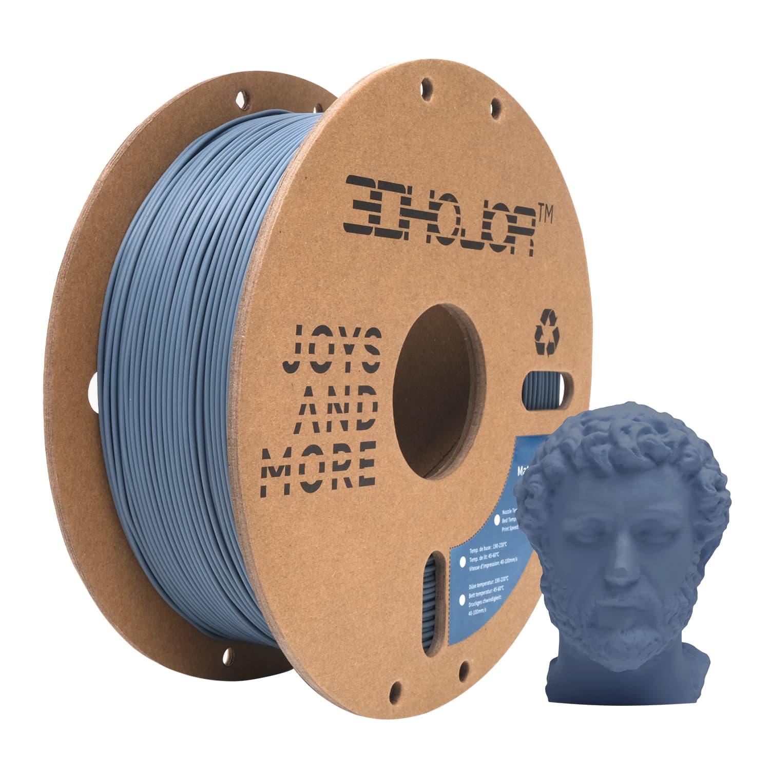 3DHoJor Matte PLA Filament 1.75mm Grey, PLA 3D Printer Filament, 1kg Spool (2.2lbs) PLA Filament