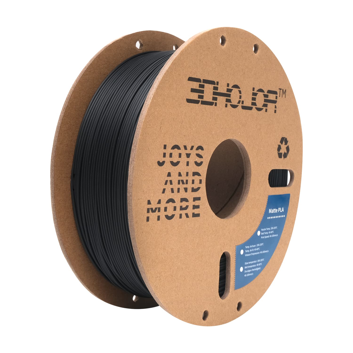 3DHoJor Matte PLA Filament 1.75mm Black, PLA 3D Printer Filament, 1kg Spool (2.2lbs) PLA Filament
