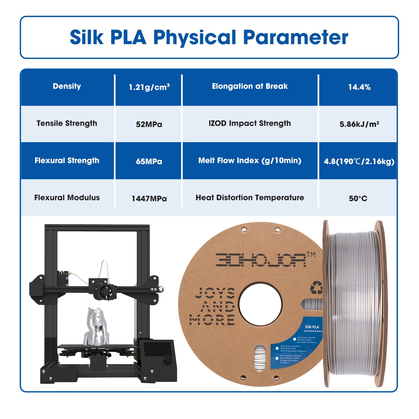 Silk PLA Sky Blue 1.75 mm / 1000 g