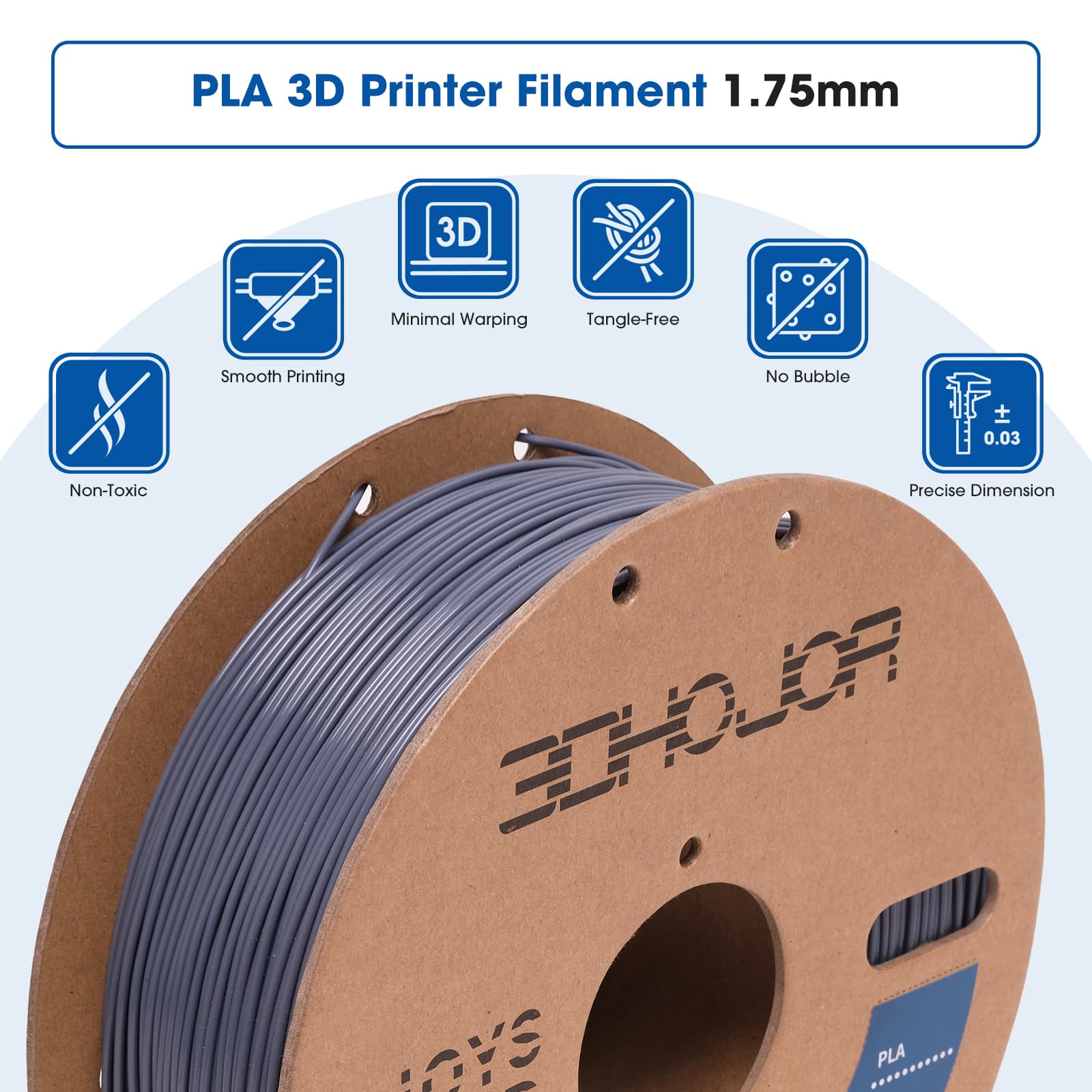 Creality 3D PLA Filament 1.75mm 1KG Spool for 3D Printer - Grey