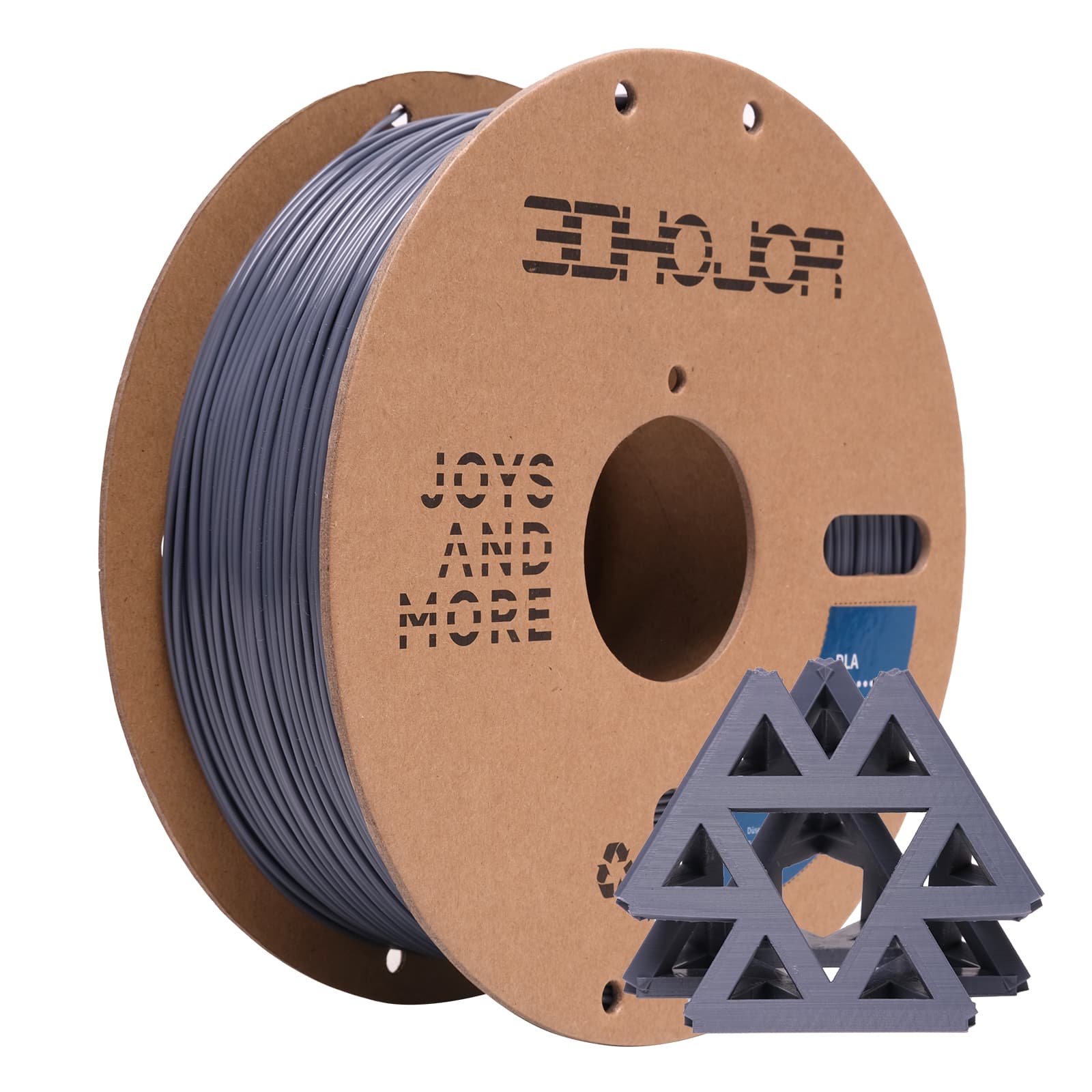 3DHoJor PLA Filament 1.75mm Grey,3D Printing Filament,1kg Cardboard Spool (2.2lbs), Fit Most FDM 3D Printer